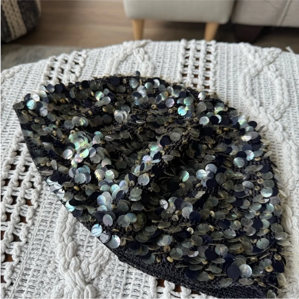 Vintage Black Sequin Hat - Picture 8 of 13